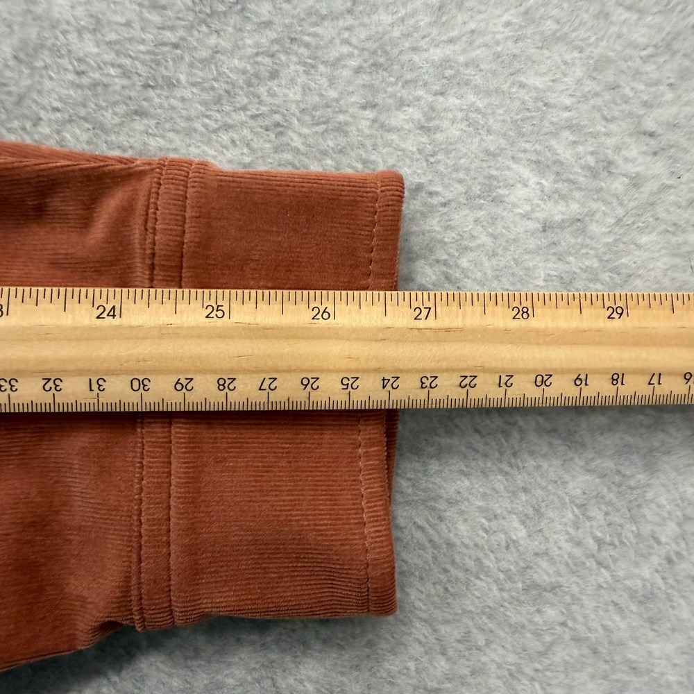 Poncho Shirt Mens XL Slim Fit Burnt Orange Pearl Snap Corduroy Long Sleeve - Picture 13 of 13
